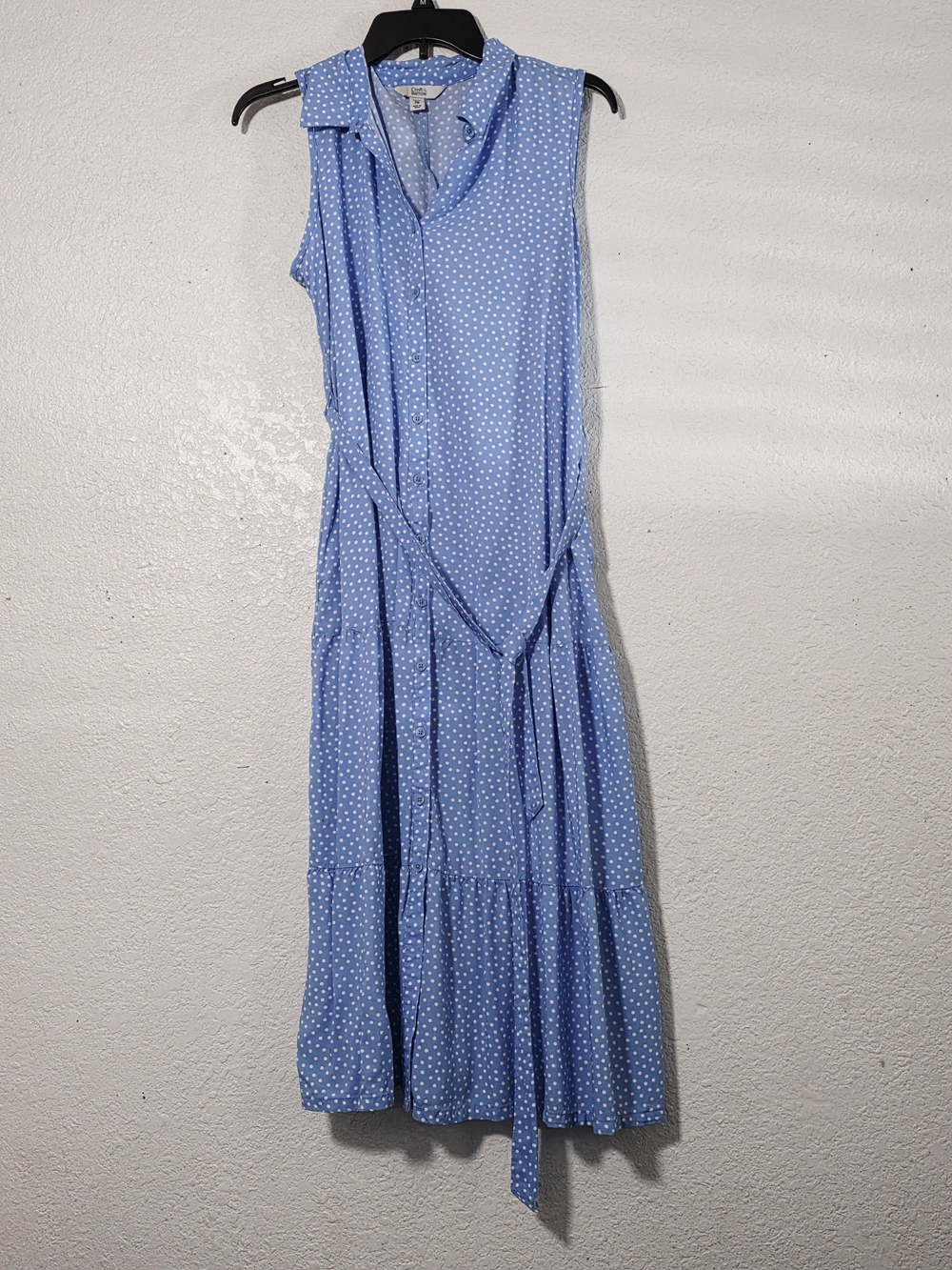 Croft & Barrow Sleeveless Light Blue Polka Dot Maxi Dress Summer Dress